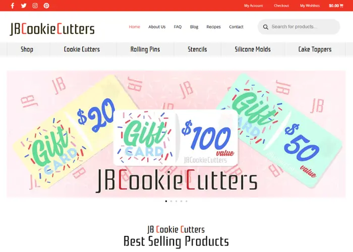 Caso de tienda en línea para JB Cookie Cutters